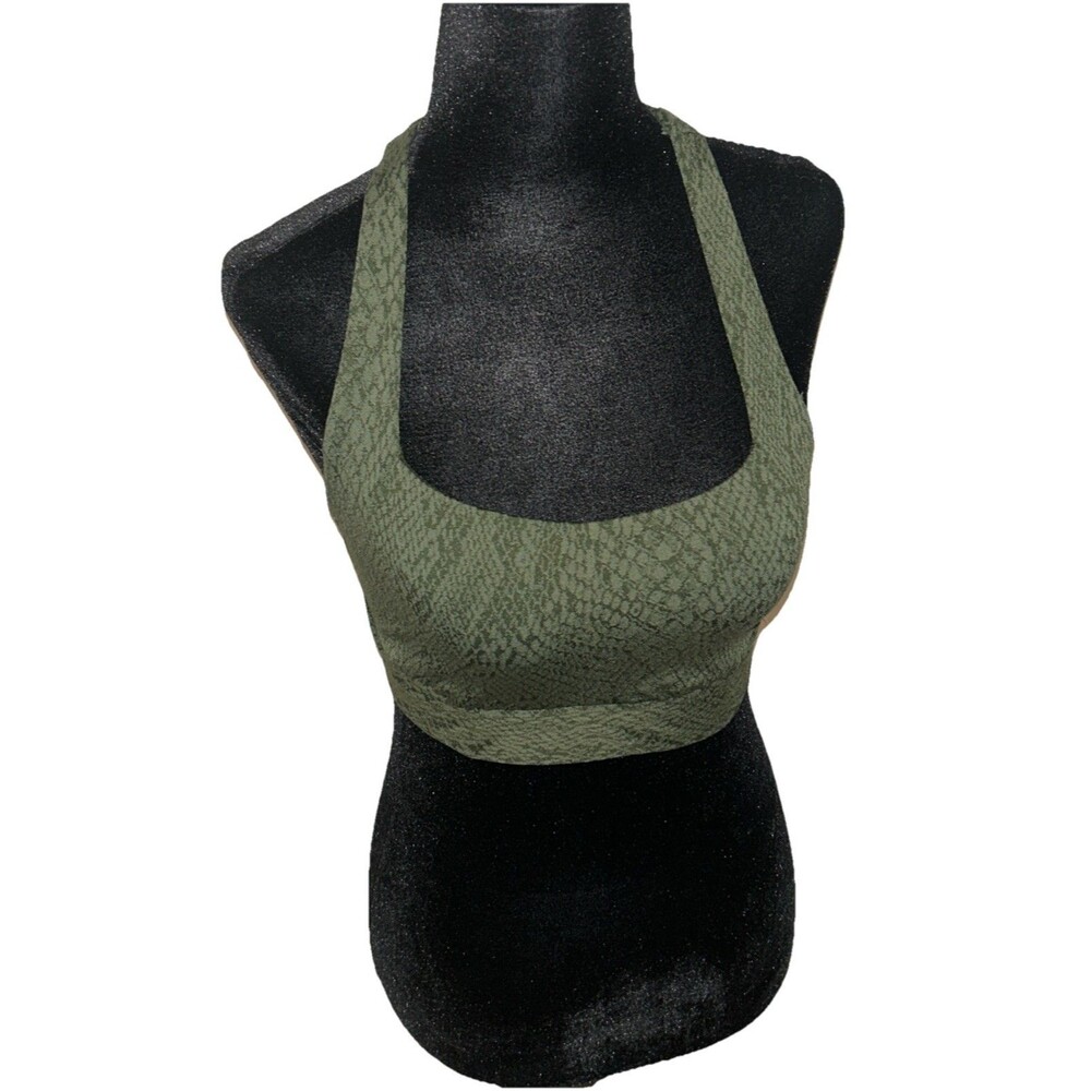 All In Motion Small Green Pullover Crossback Square Neck Sports Bra